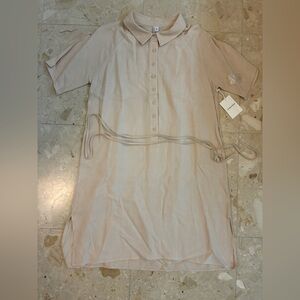 Nordstrom Light Beige Dress with Button Detail